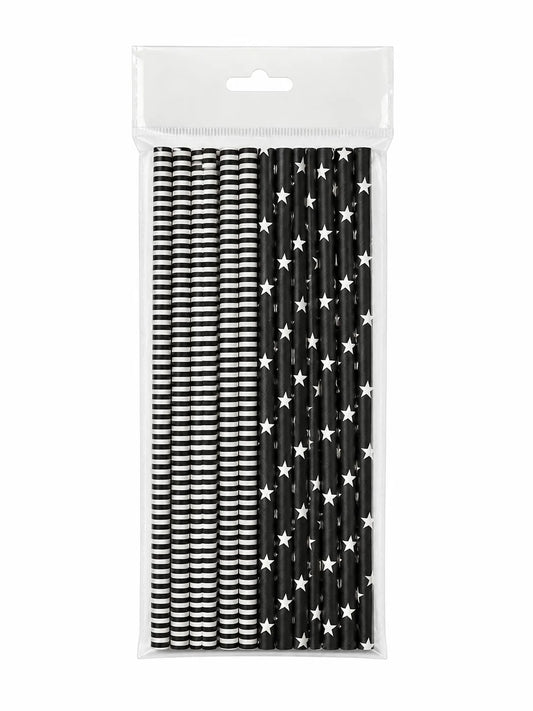 SD White/Black 20cm /25pc  Paper Straw  | SD in Lebanon