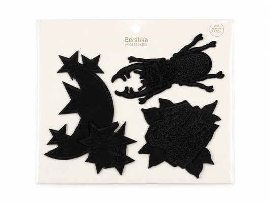 Bershka Accessories  Black Glitter Patches  | Bershka in Lebanon