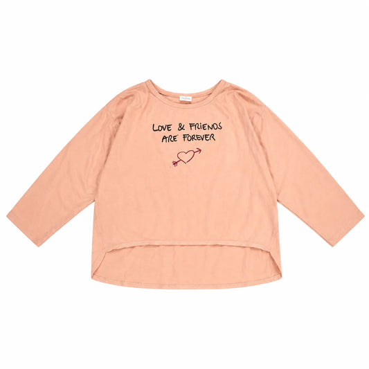 Zara Girl's Light Pink " Love & Friends Are Forever "  Long-Sleeve Blouse   | Zara in Lebanon