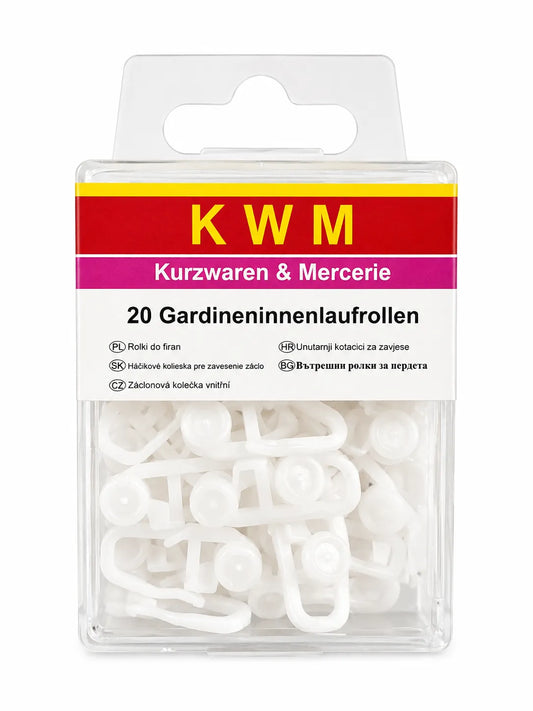 KWM 20 Pack White Plastic Curtain Rollers     | KWM   in Lebanon