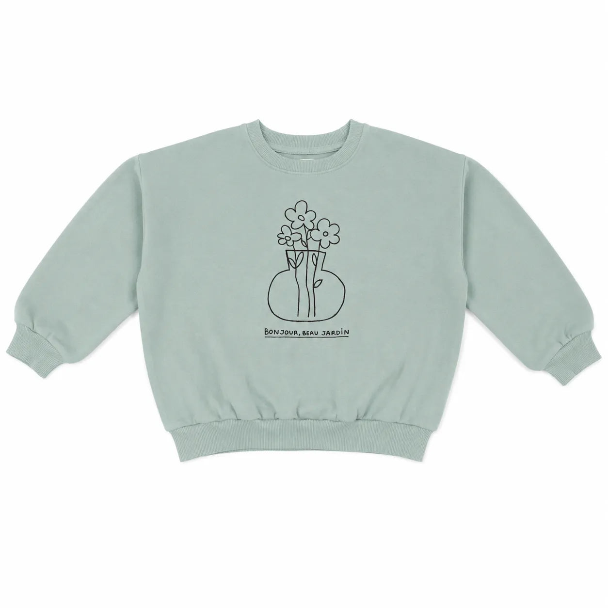 Zara Girl's Mint Green Vase Of Flowers Graphic Printed  Sweatshirts  | Zara in Lebanon