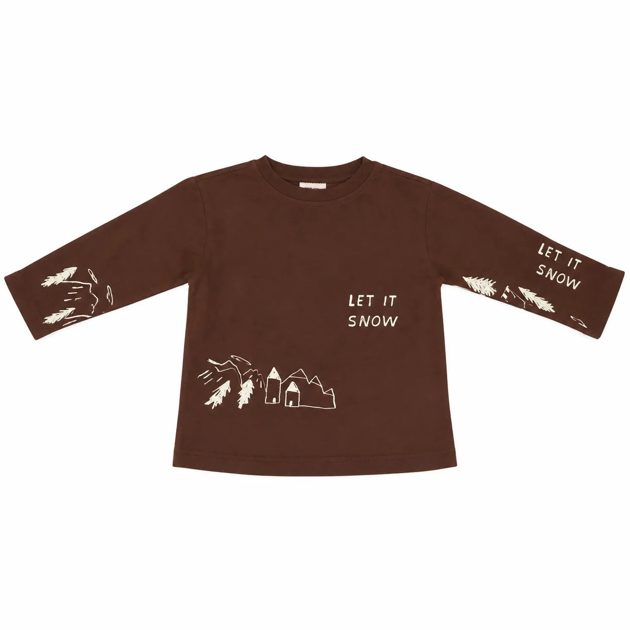 Zara Baby Boy's  Dark Brown With "Let It Snow " Printed Blouse   | Zara in Lebanon
