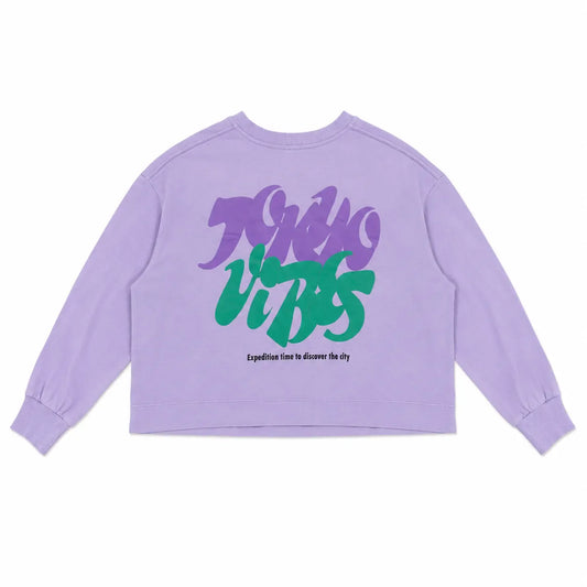 Zara Girl's Light Purple " ..Vibes .." Printed  Long Sleeve Blouse   | Zara in Lebanon