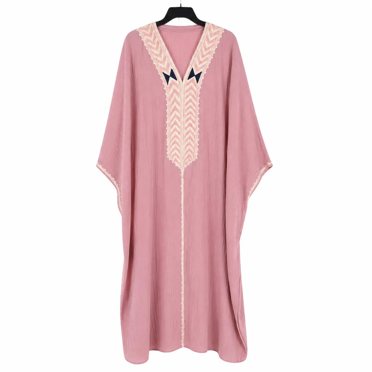 Jasmine Women's Dusty Rose Geometric Bordered Abaya | Jasmine In Lebanon