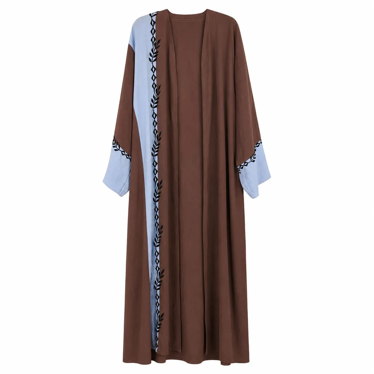 Jasmine Women's Brown & Blue Color Block Abaya | Jasmine In Lebanon