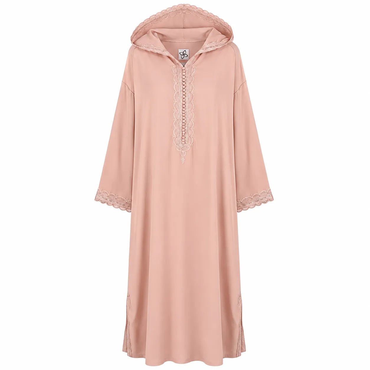Jasmine Women's Light Pink Moroccan Style Hooded Abaya | Jasmine In Lebanon