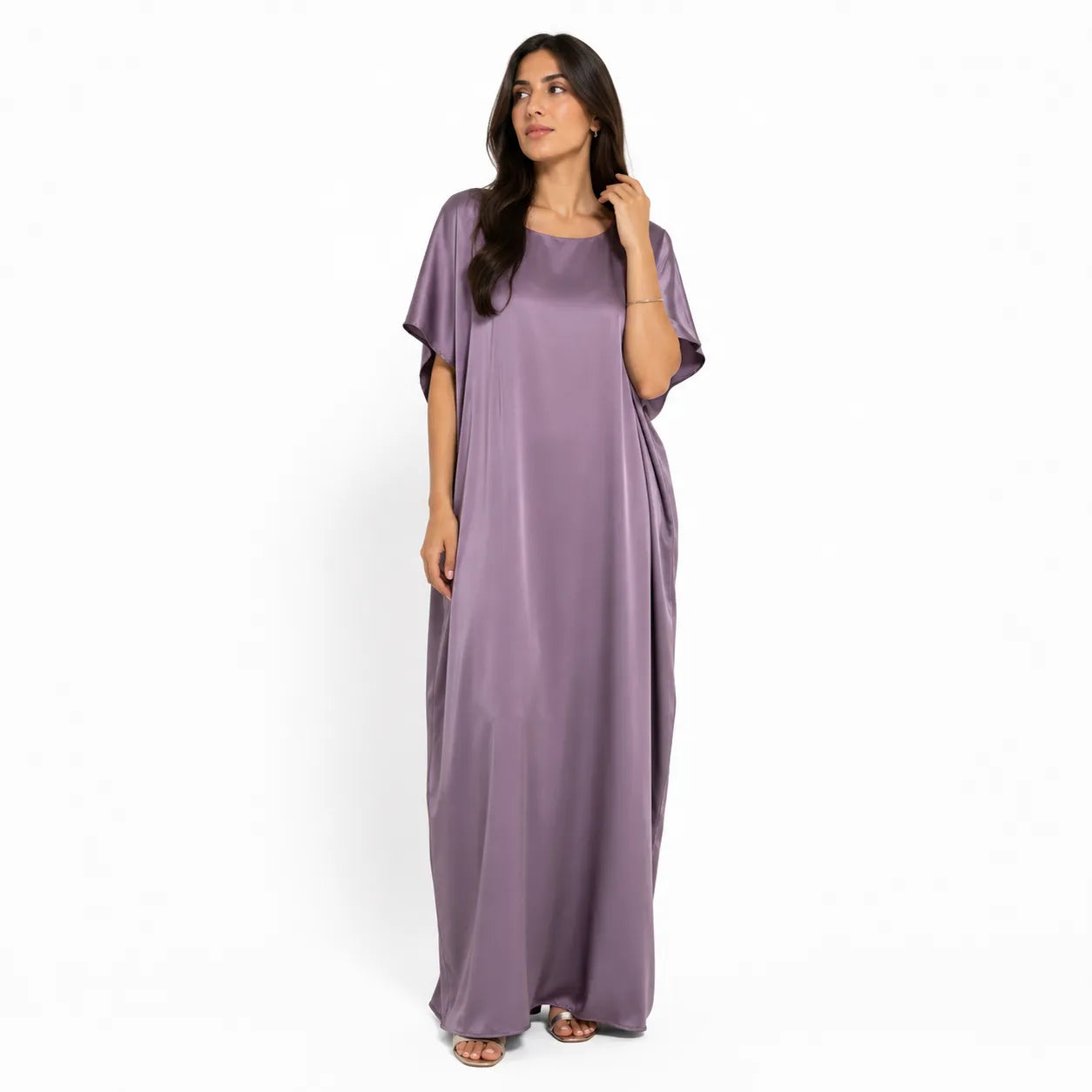 SD Women's Dusty Purple Short Sleeve Abaya | SD In Lebanon