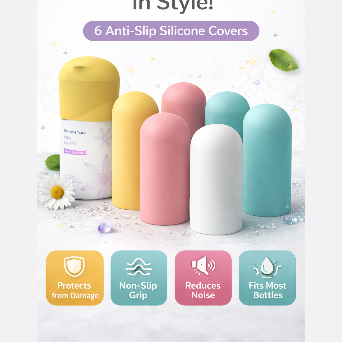 Silicone Bottle Cover (6 Pieces)