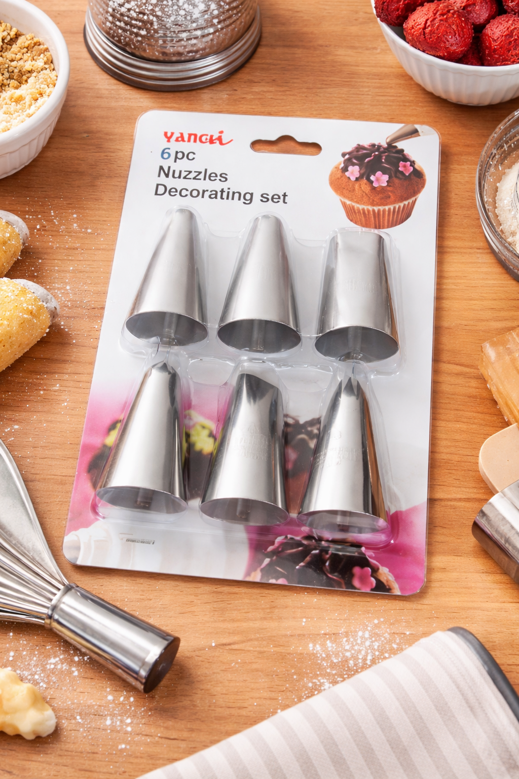 6 Stainless Steel Icing Bag Decoration Tips