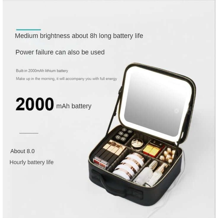 Makeup Bag with LED Mirror