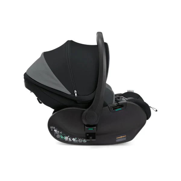 Chicco - Bellagio Stroller - Flexi Carrycot- First Seat Recline  - Full 360 i-size Base  - Black Satin - Travel System