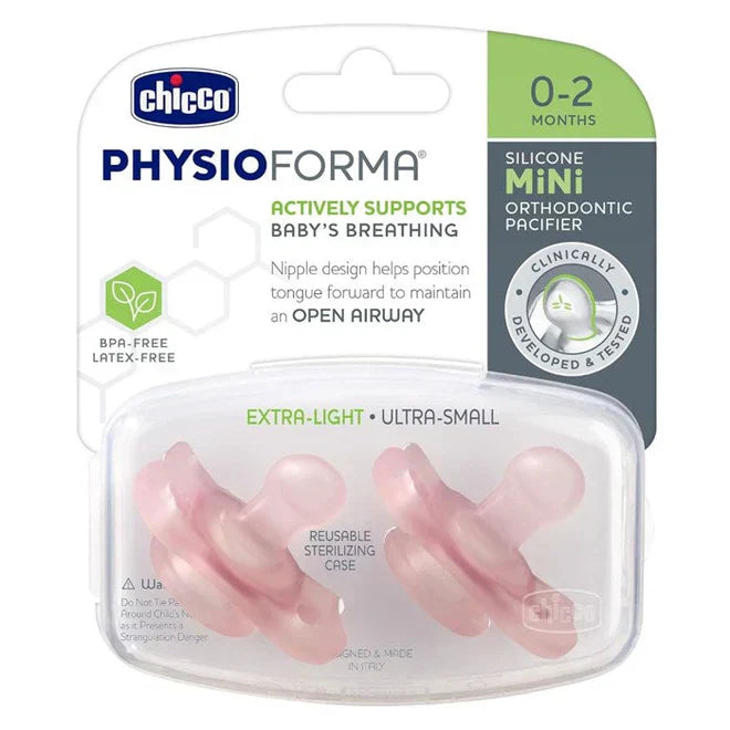 Chicco D - PromoChicco - Mini Physio Soft Dummy 2pcs - 0-2m - Pink