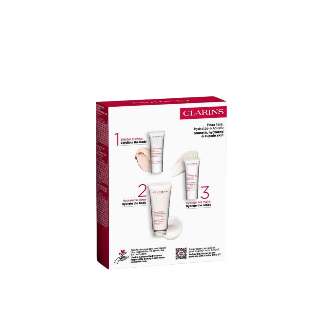 Clarins Moisturising Body Care Hydration And Exfoliation Essentials Set