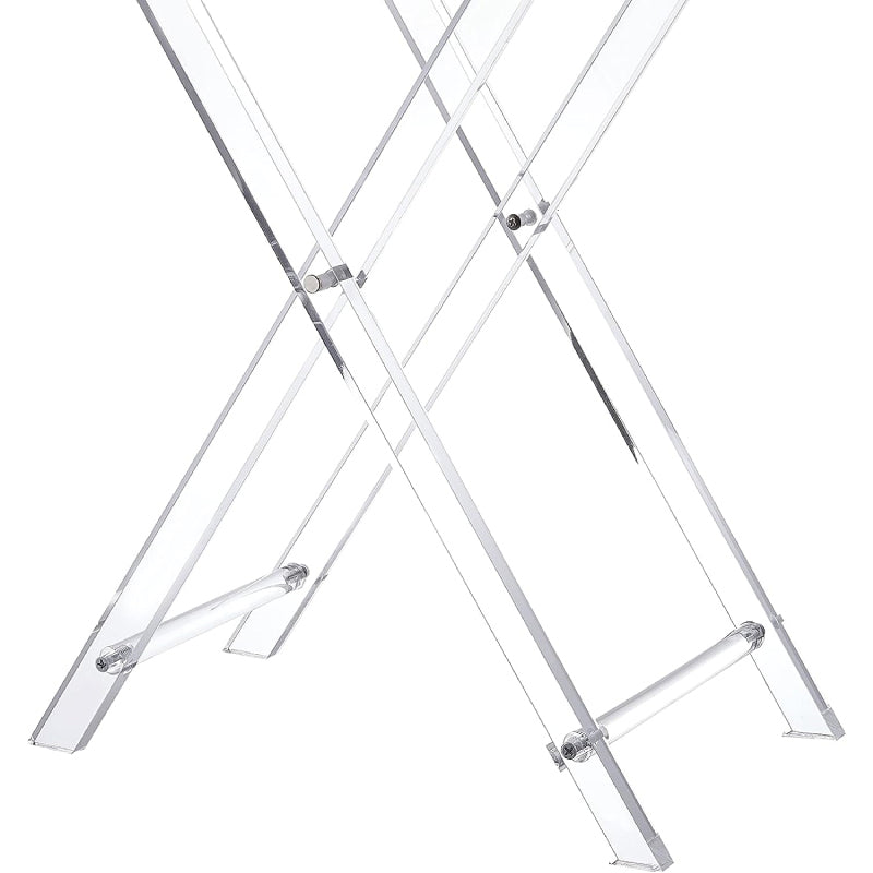 65 CM Clear Folding Plexi Rectangular Tray Table with Black Bottom Portable Side Table for Bedroom Living Room Kitchen Nightstand - Medaid International