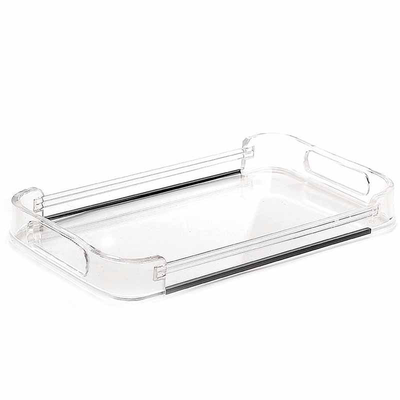 41 CM Transparent Plexi Rectangular Serving Tray with Handles Multifunctional Organizer Tray for Food Drinks Snacks and Appetizers - Medaid International
