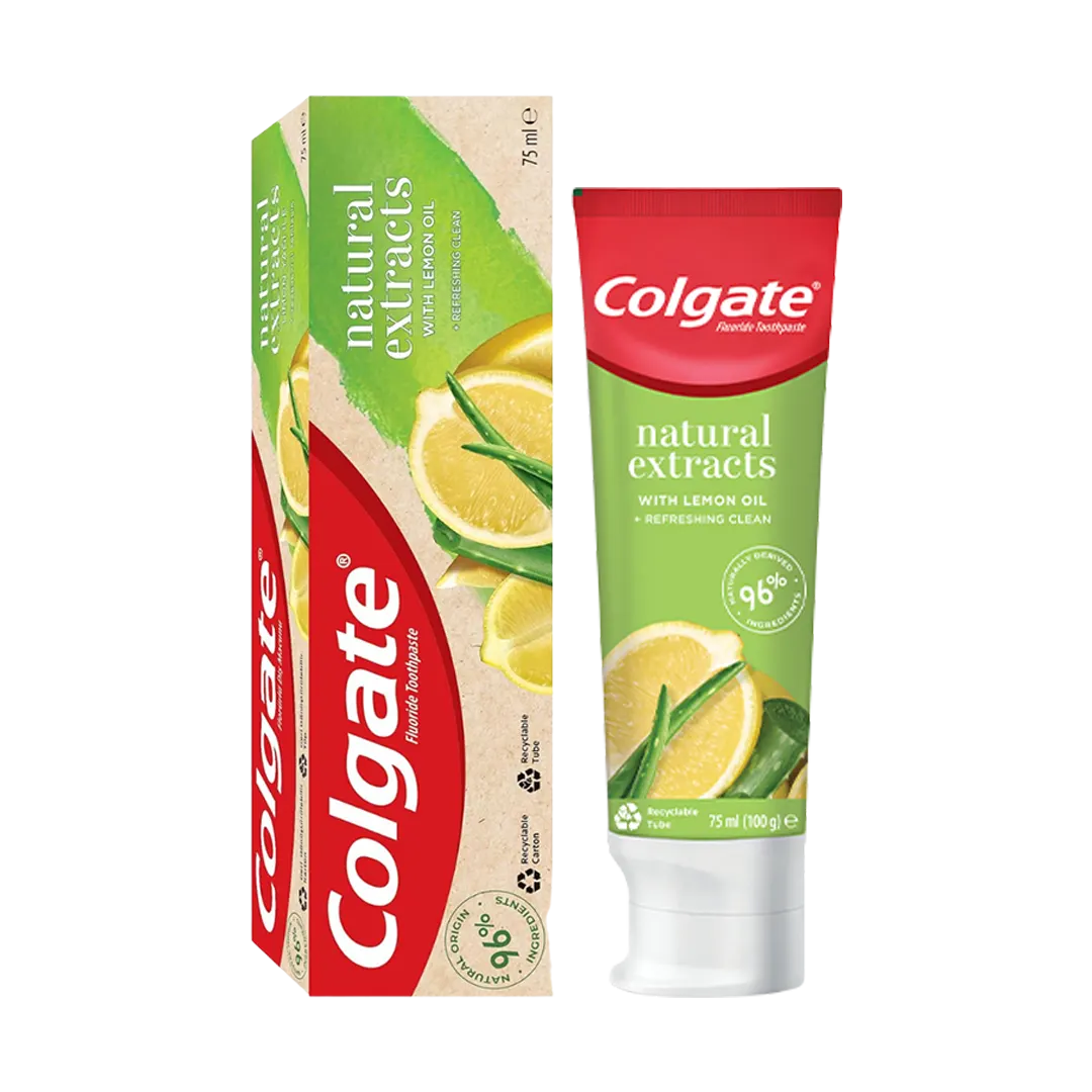 Colgate Natural Extracts With Lemon Oil Fluoride Toothpaste - 75ml - Medaid International