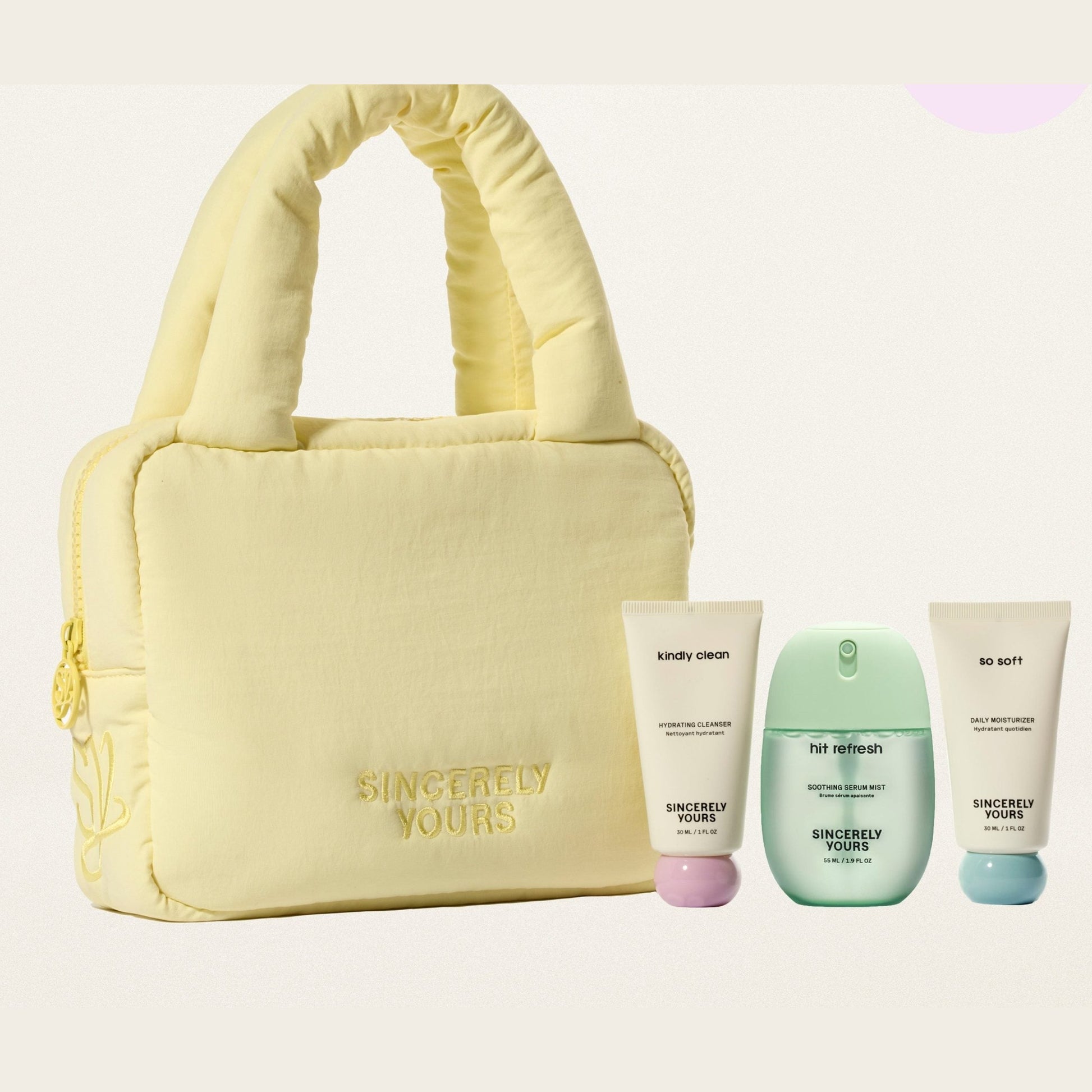 SINCERELY YOURS SET 3pcs WITH BAG( serum + moisturizer + cleanser)