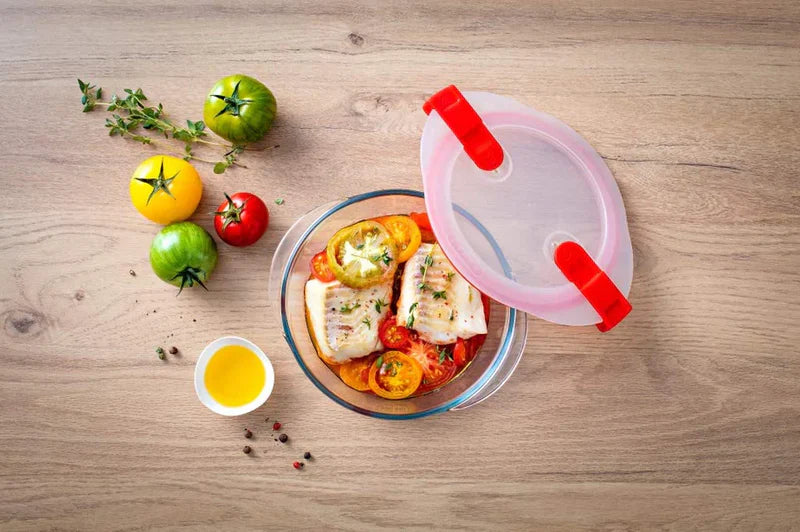 Pyrex, Cook & Heat Glass Round Dish With Lid 1.1 L