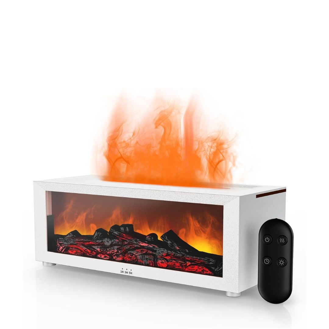 Flame Fire place Diffuser, Vintage Fireplace Aromatherapy Diffuser Humidifier - Medaid International