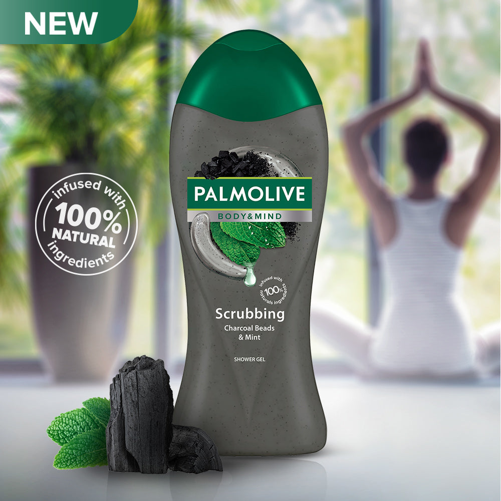 Palmolive Body&Mind Scrubbing Charcoal Beads & Mint Shower 500ml