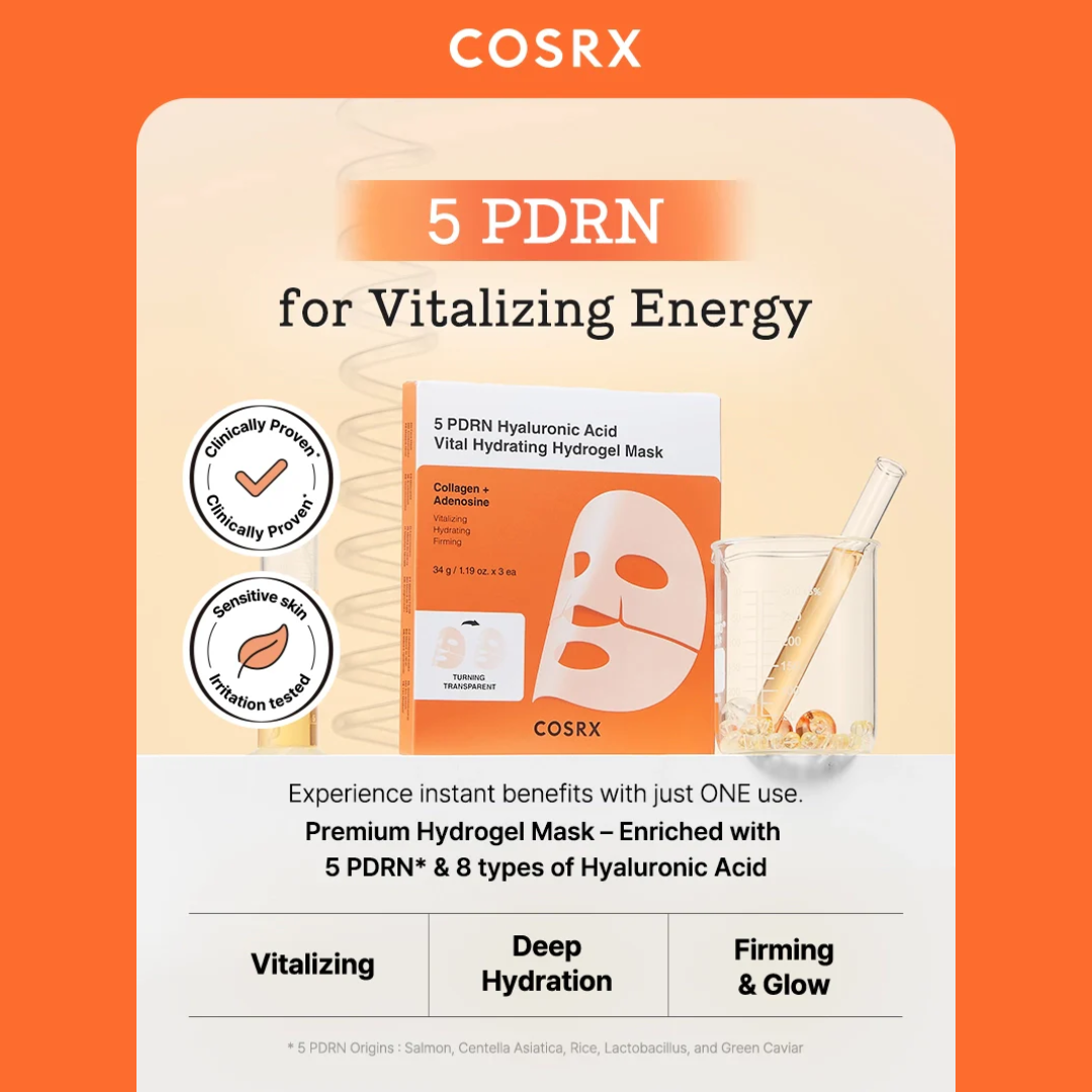 Cosrx 5 PDRN Hyaluronic Acid Vital Hydrating Hydrogel Mask