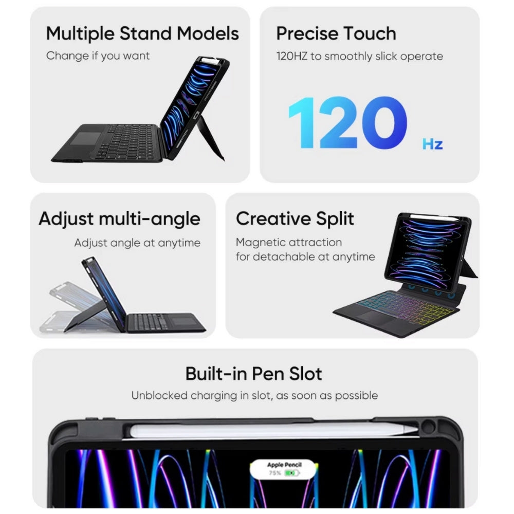 Apple iPad Pro 13 M4 and M5 Coteci Magnetic Detachable Keyboard Case