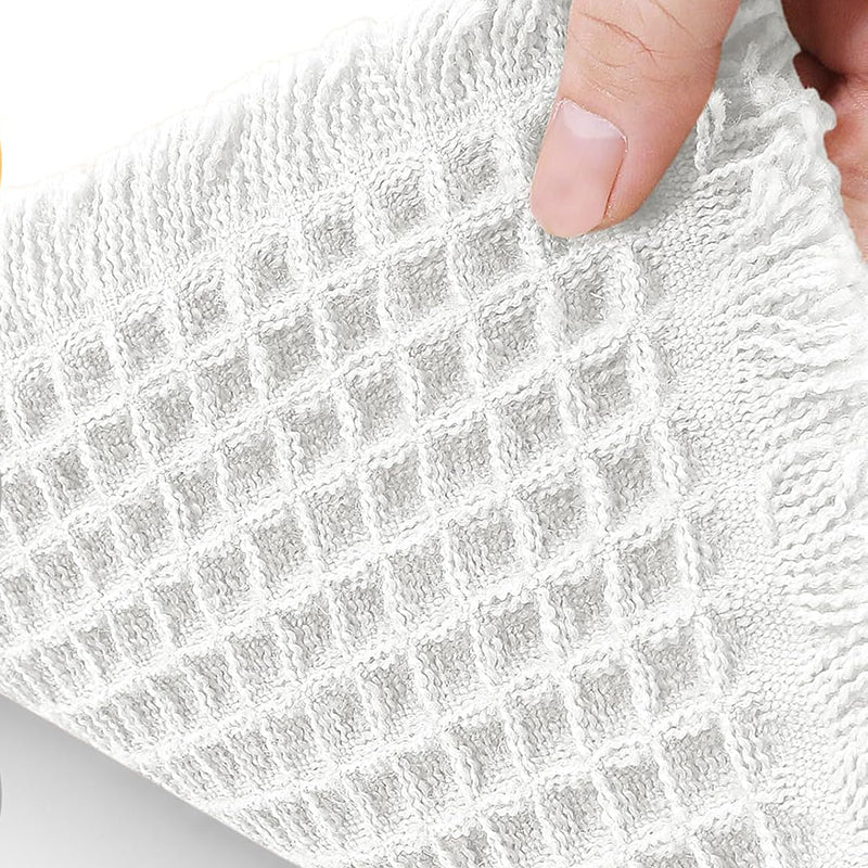Cotton Bath Mat with Tassels Non Slip Bathroom Rug Super Absorbent Ultra Soft Boho Decor Shower Mat Machine Washable Floor Mats (103)