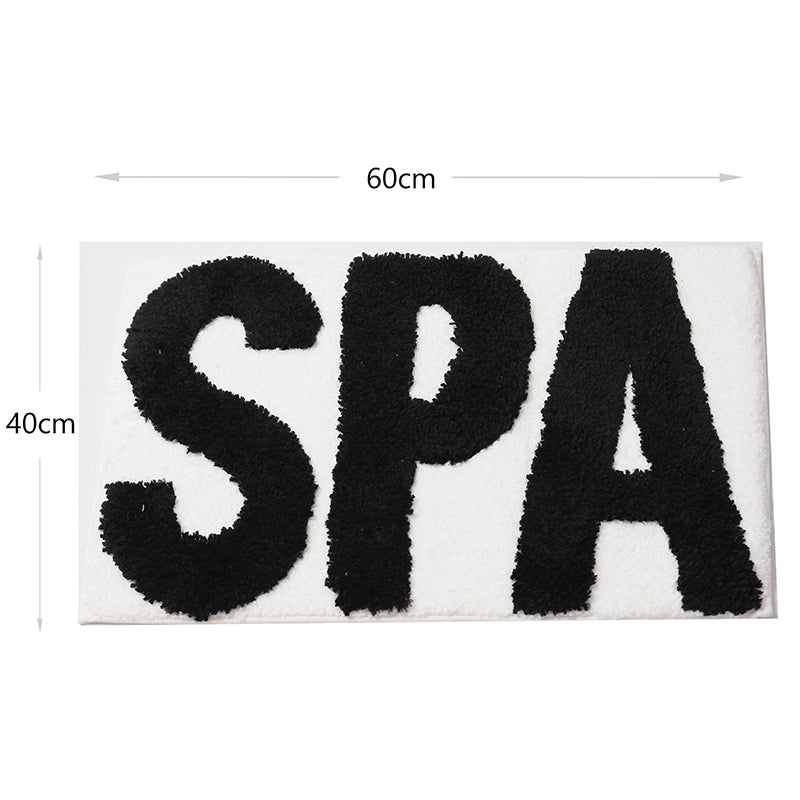 60 CM X 40 CM Microfiber Bath Mat Extra Soft and Non Slip Mats with Graphic Text Design "SPA" Water Absorbent and Washable - Image 3