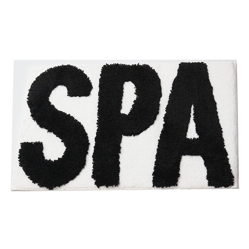 60 CM X 40 CM Microfiber Bath Mat Extra Soft and Non Slip Mats with Graphic Text Design "SPA" Water Absorbent and Washable - Image 2