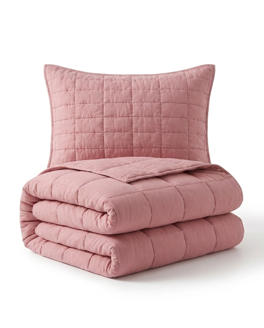 SoftBlend Coverlet – Blush Rose (Full Set)