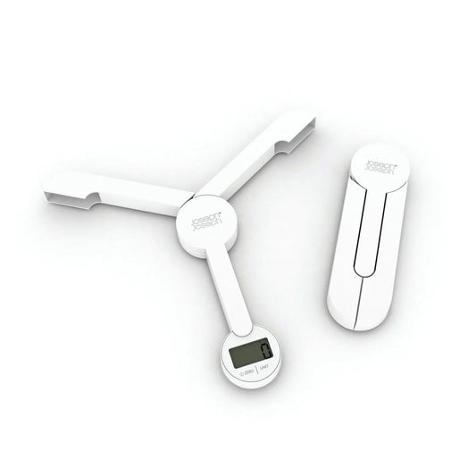 TriScale Compact Folding Digital Kitchen Food Scale, White By Joseph Joseph
