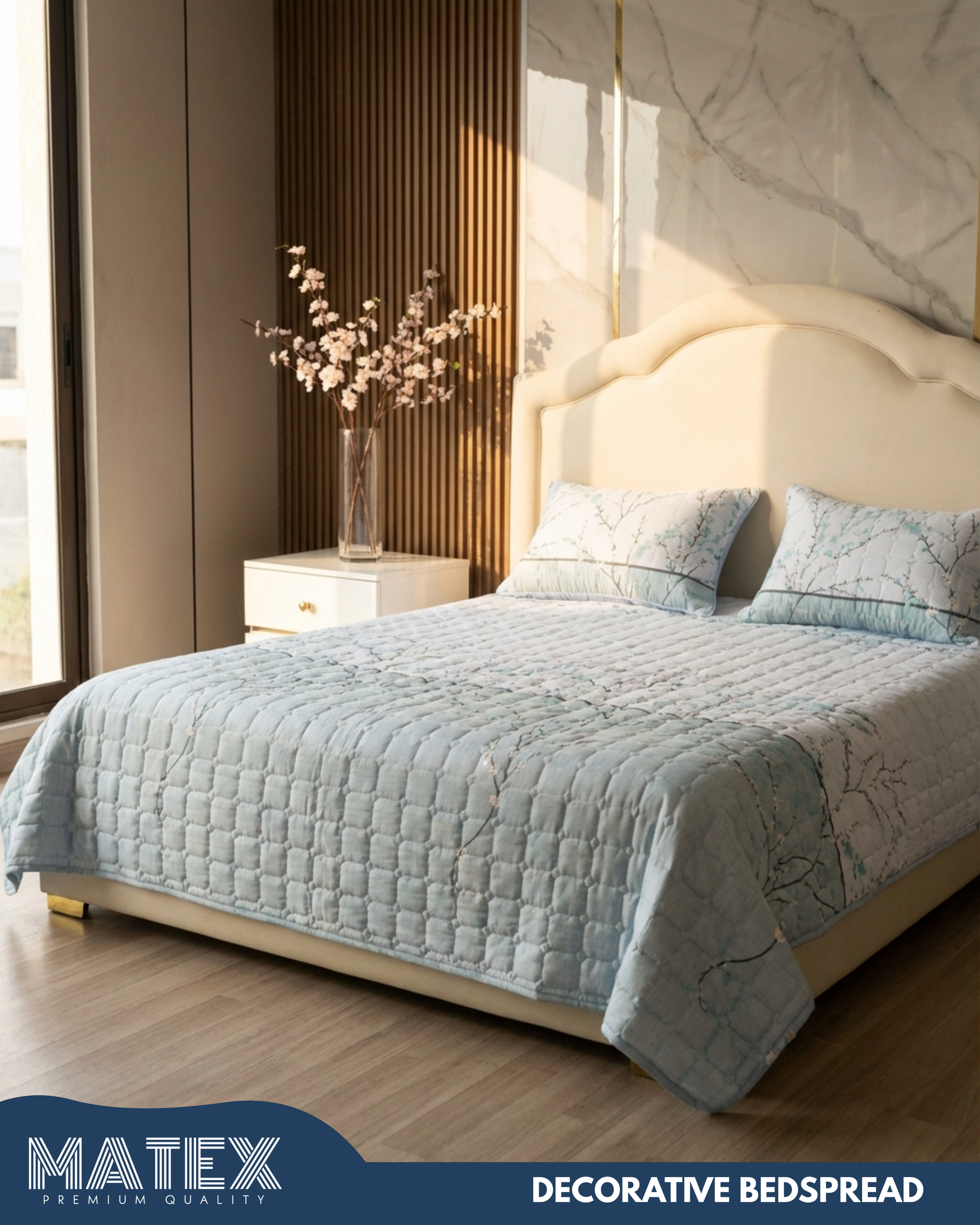 King size Sky Blossom Decor Bedspread