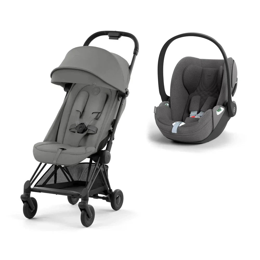 Cybex -  Coya Stroller - Cloud T Car Seat - (Base T, Adapters&Bumper Are Optional) - Matt Black/Mirrage Grey - Travel System