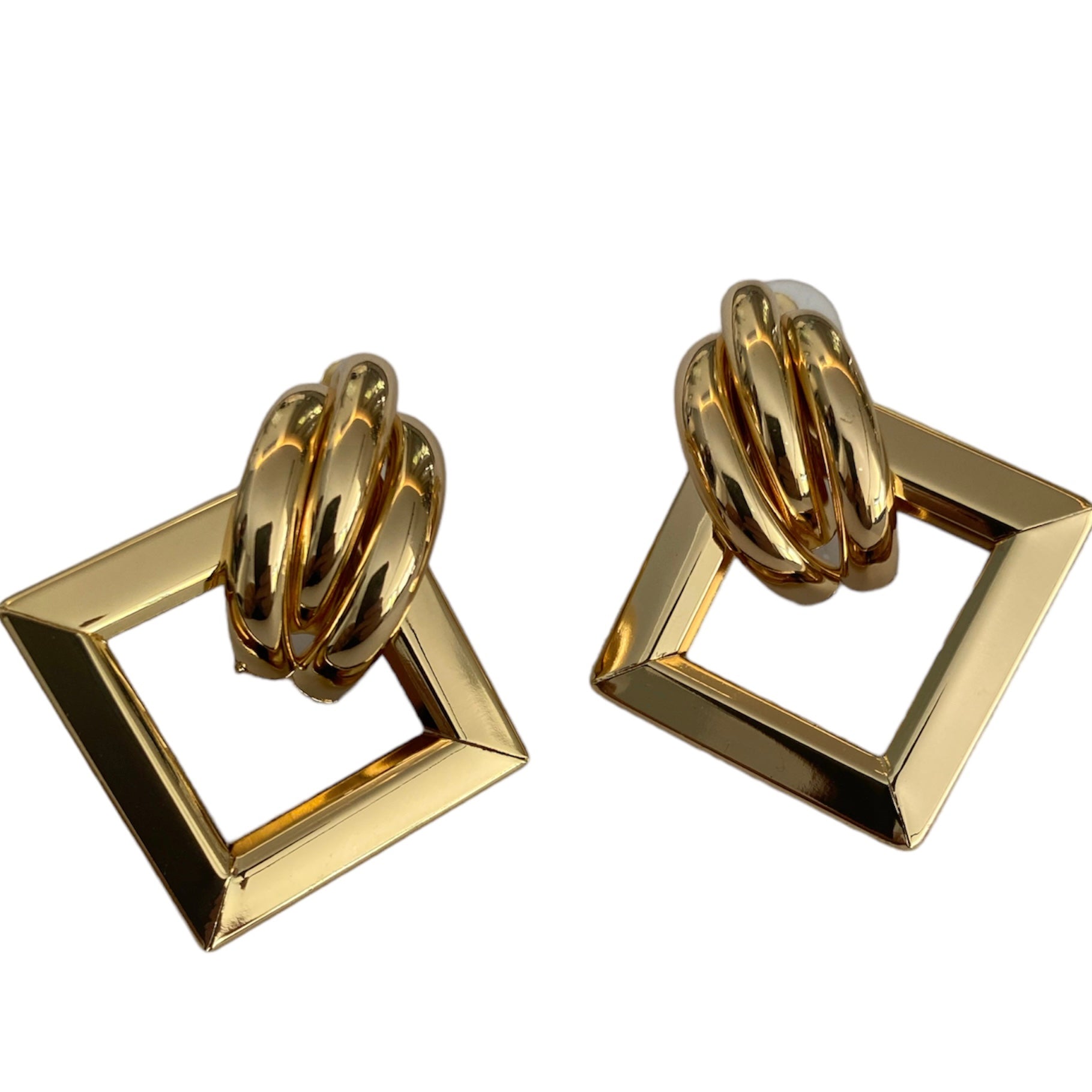Square gold earrings accessory #4020 - Medaid International