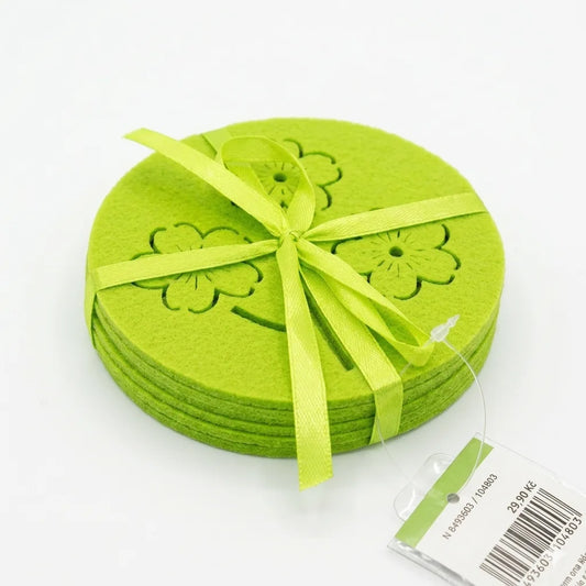 SD Pack Of 4 Green Felt Flower Coaster Set | SD In Lebanon