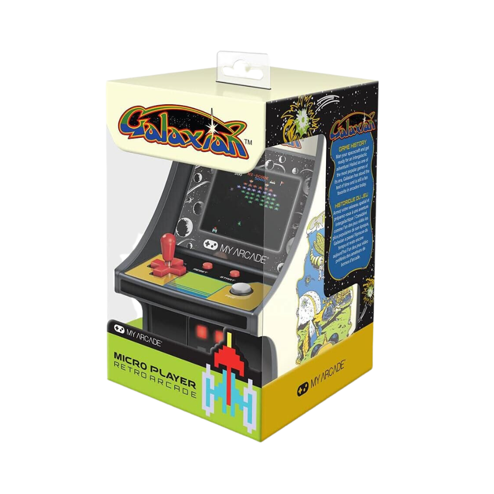 Micro Player 6.75" Galaxian Collectible Retro - White & Black - Medaid International
