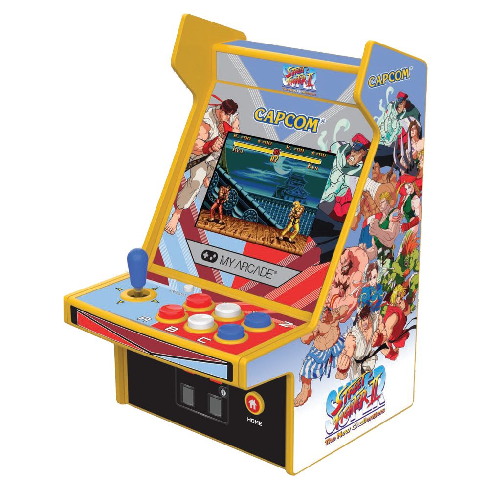 Micro Player 6.7" Super Street Fighter Ii Portable Retro Arcade (2 Games In 1) - Yellow & Gray - Medaid International
