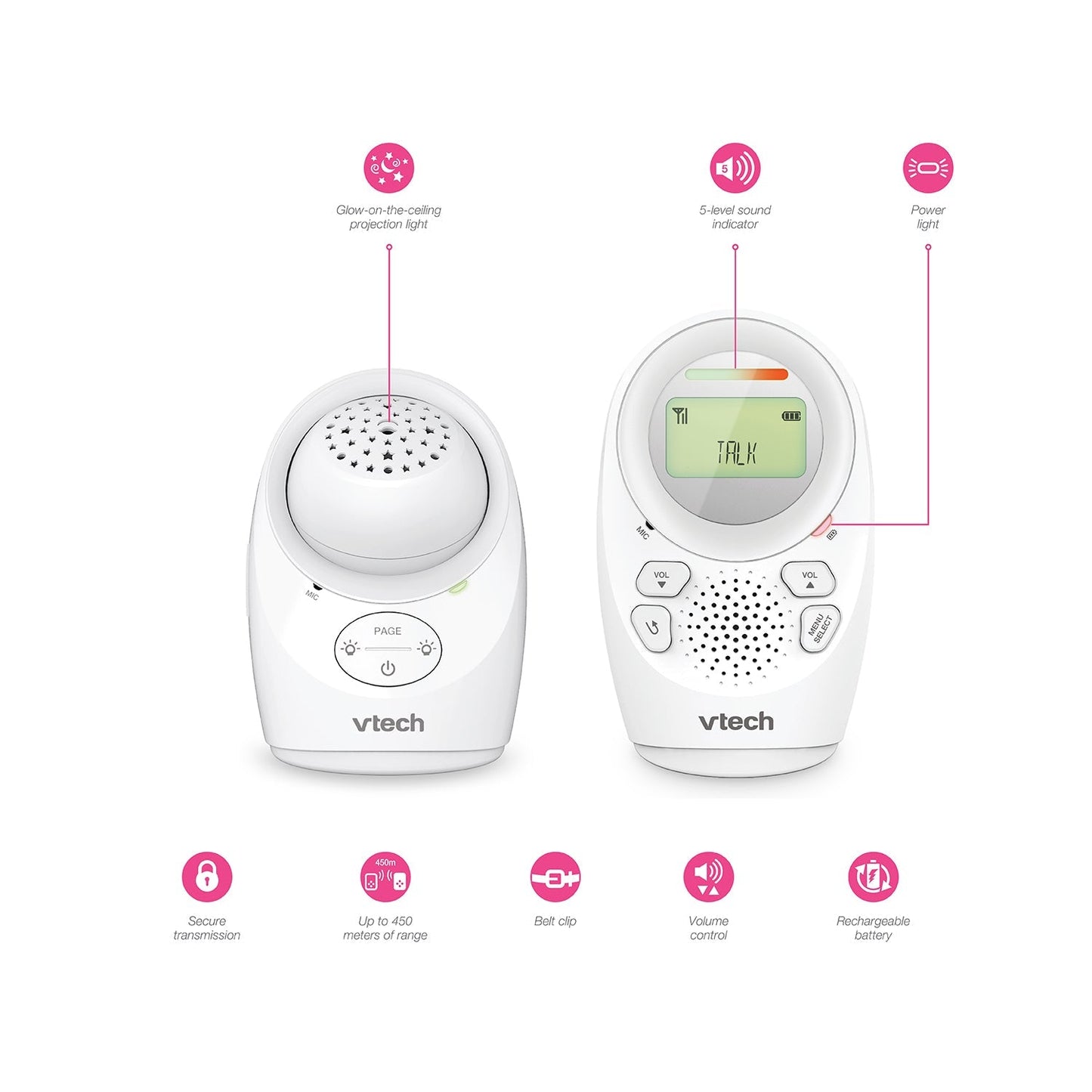 Vtech - Digital Audio Monitor - Night Light - Projection