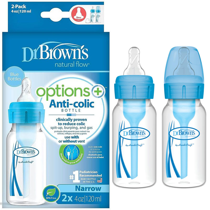 DrBrown's - Anticolic Options - Narrow Baby Bottle 120ML - Blue