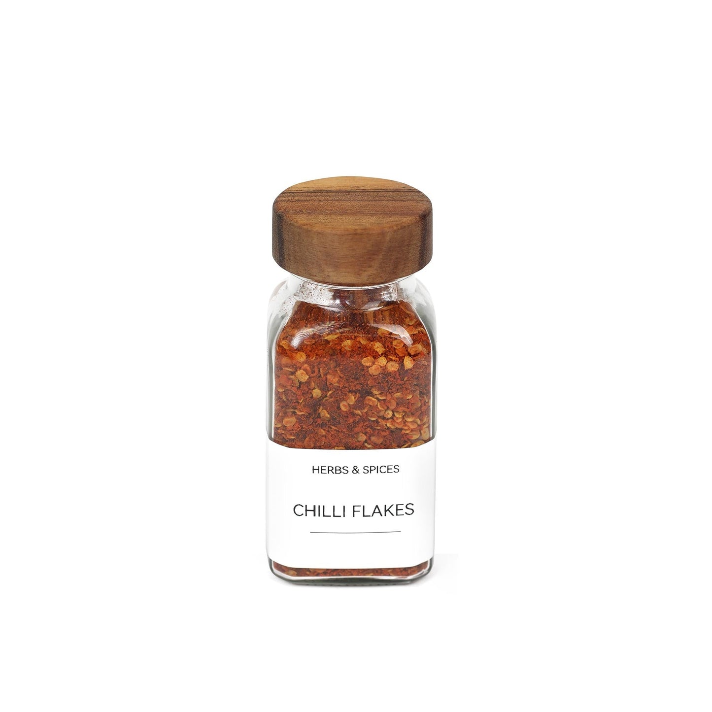 Spice Jar Shaker W/ Acacia Lid - Large (Set of 12)