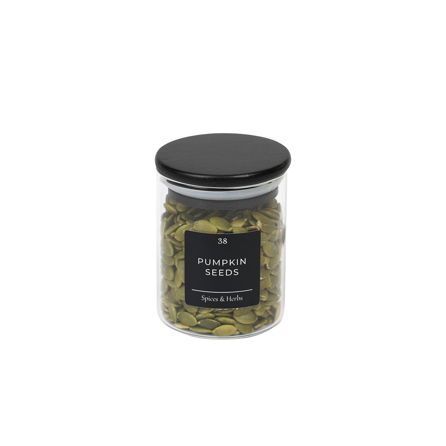 Spice Jar W/ Black Bamboo Lid