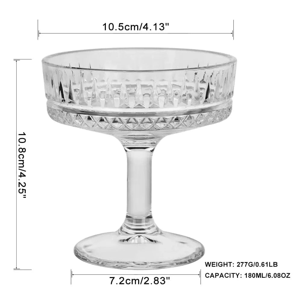 Set Of 6 Elegant Glass Cup