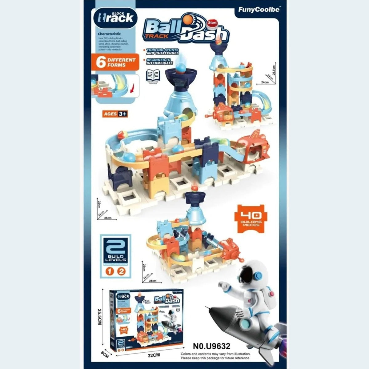 Ball Dash Construction Game 6 Different Shapes 40 Pcs
