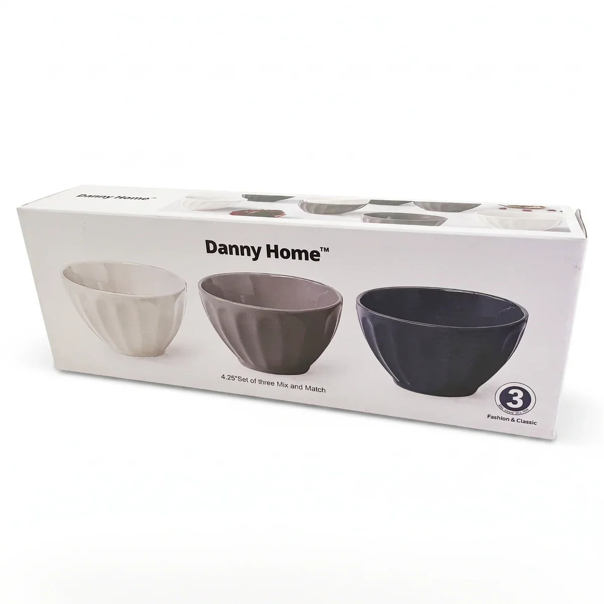 Danny Home 3-pcs Mixed color Dessert Bowl