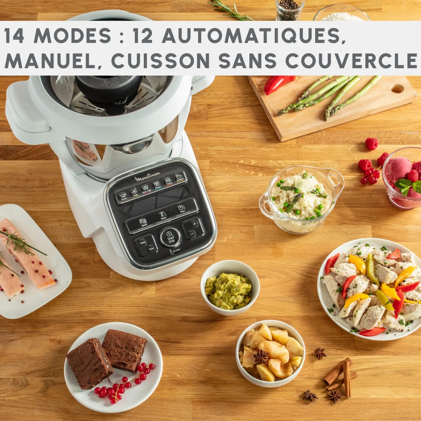 MOULINEX COMPANION XL Multifunctional Robot Cooker Bowl 4.5L 12 Programs Auto Soups Gazpacho Kitchen Robot Mixer Chopper Kneader 1550W HF80CB10