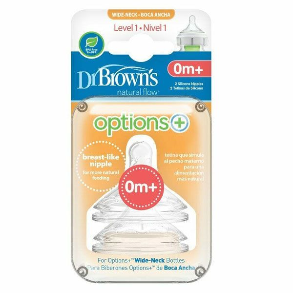 Dr Brown's Level 1 Wide-Neck Silicone Options+ Teat - Medaid International