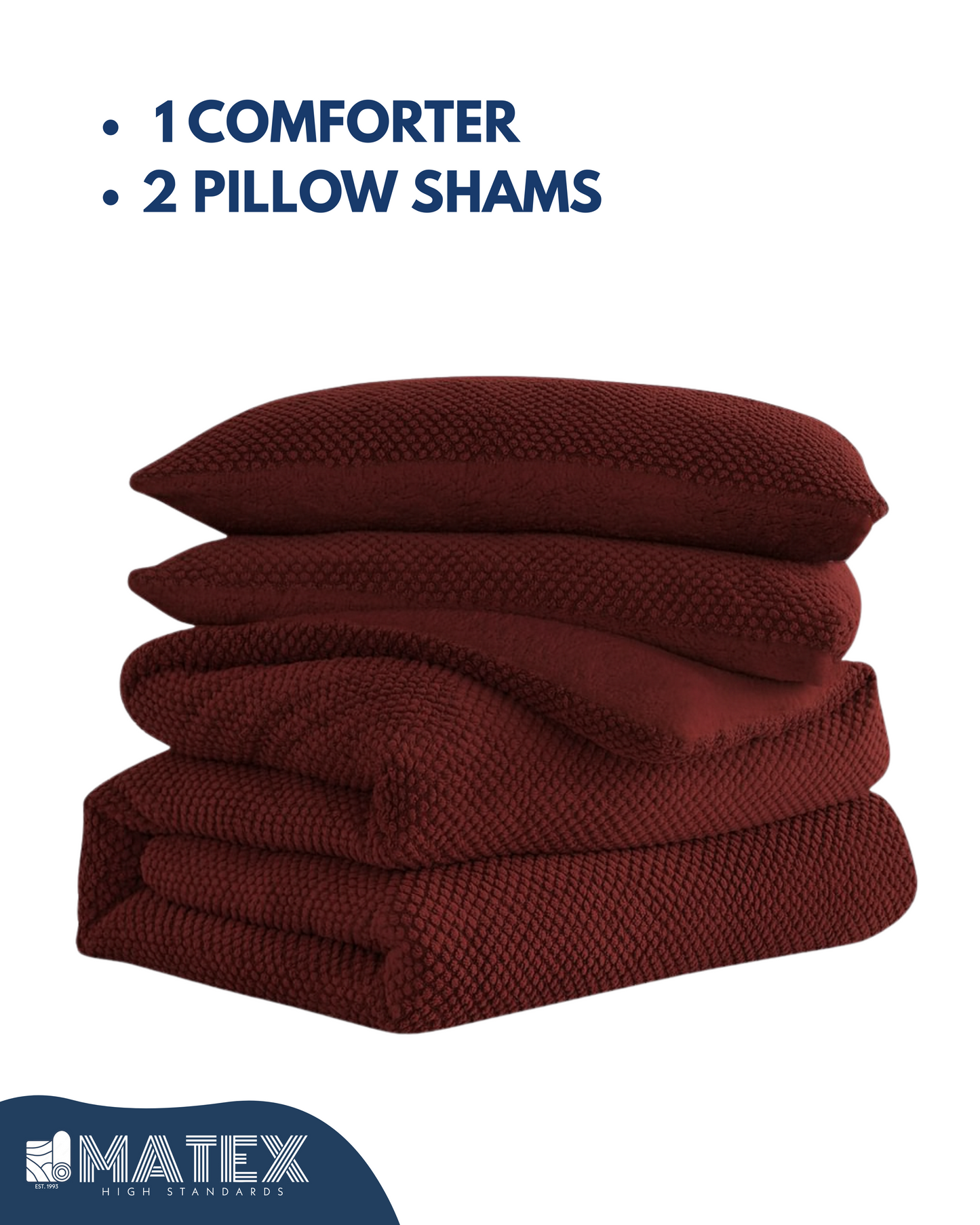 Single Size Bordeaux Rabbit Fur Sherpa Comforter set