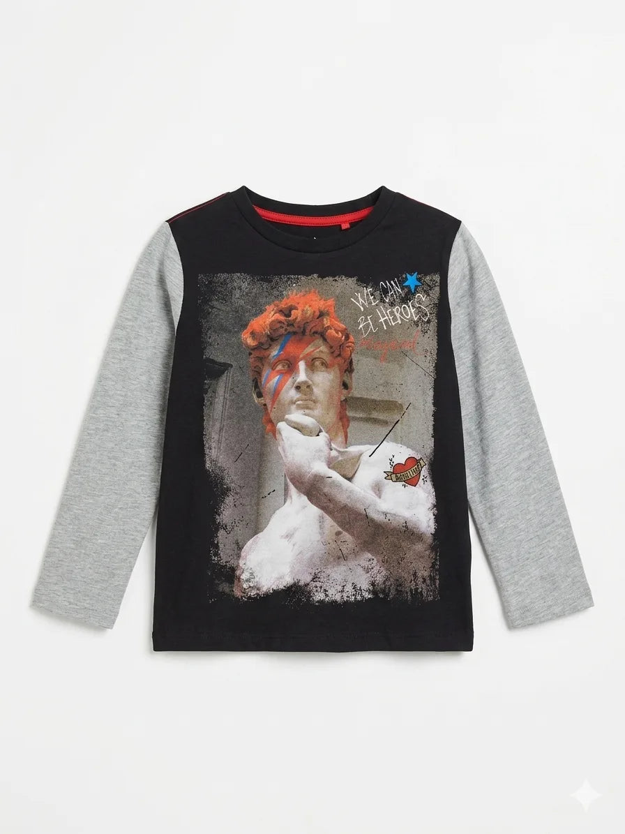 Zara Boy's Black Graphic Blouse | Zara In Lebanon