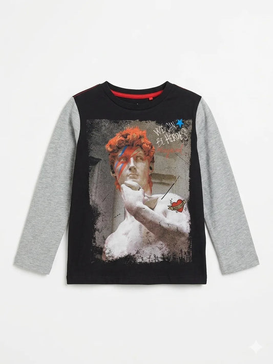 Zara Boy's Black Graphic Blouse | Zara In Lebanon