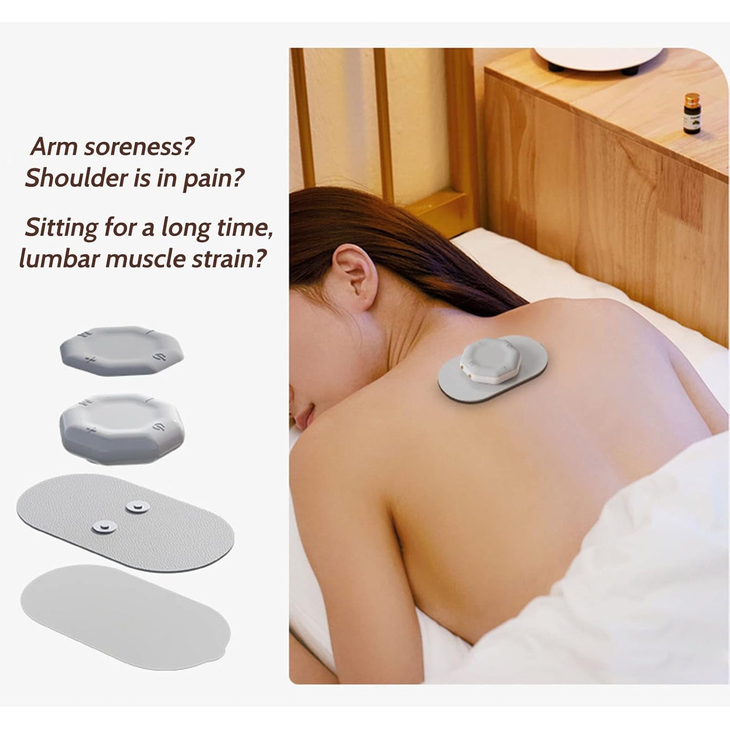 Wireless EMS & TENS Massager – Mini Pads with Charging Case